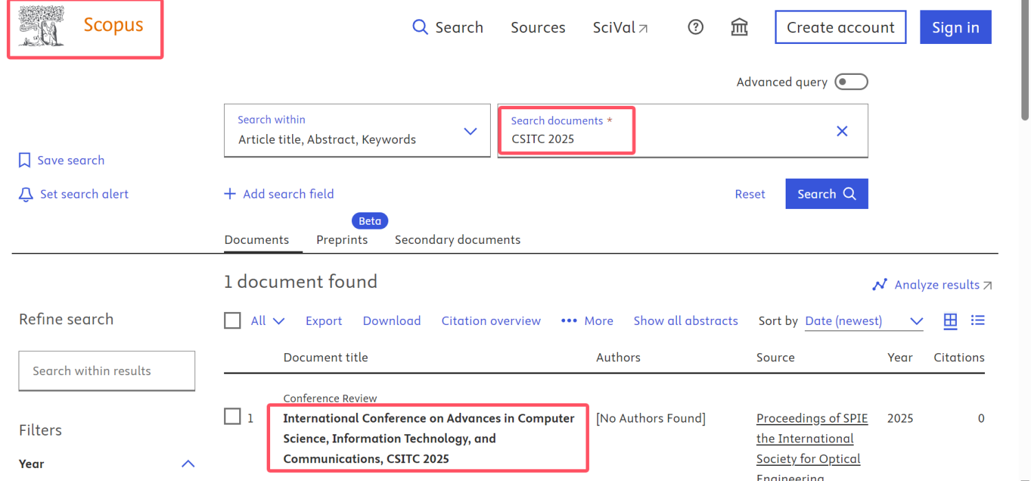 CSITC 2025 Scopus