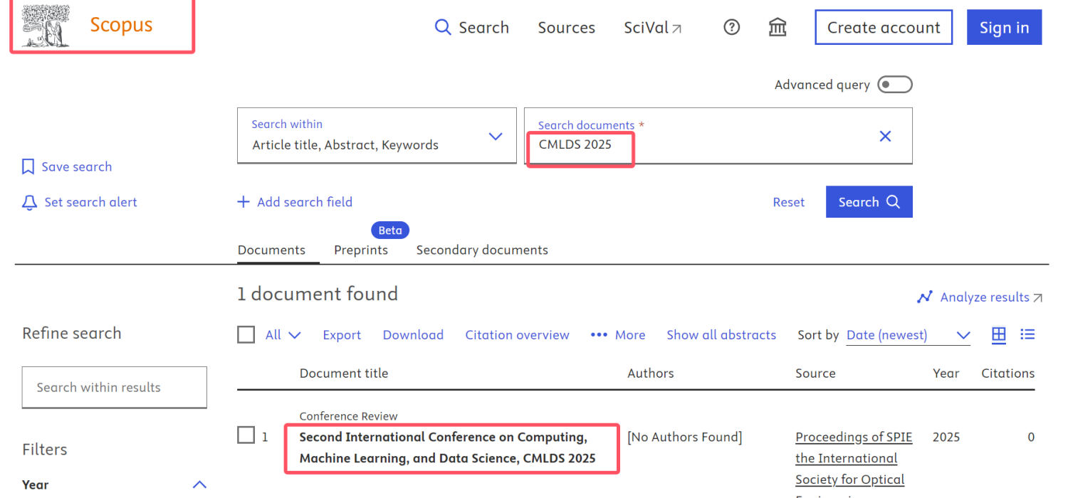 CMLDS 2025 Scopus