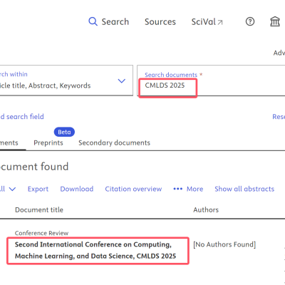 CMLDS 2025 Scopus